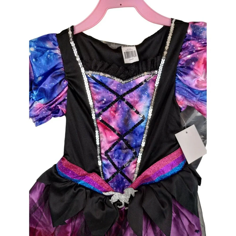Celebrate Girls M (7/8) Unicorn Witch Dress and Hat Halloween Costume